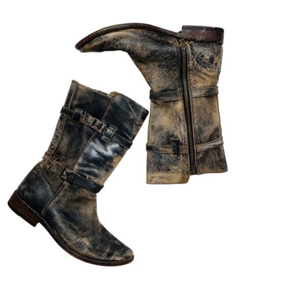Bed Stu Sandover Mid Boots Women's 8.5 Rustic Antique Distressed Rugged Leather - Picture 10 of 14